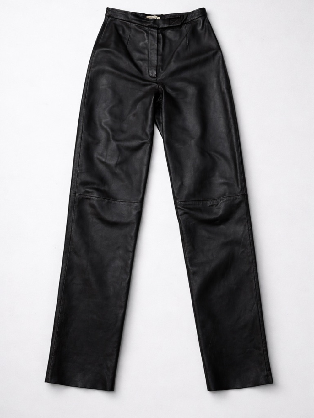 Apostrophe Black Leather Pants Sz 6 Straight Leg High Rise Classic